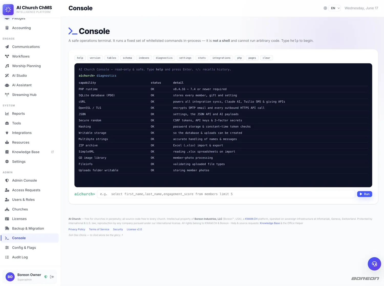Admin Console