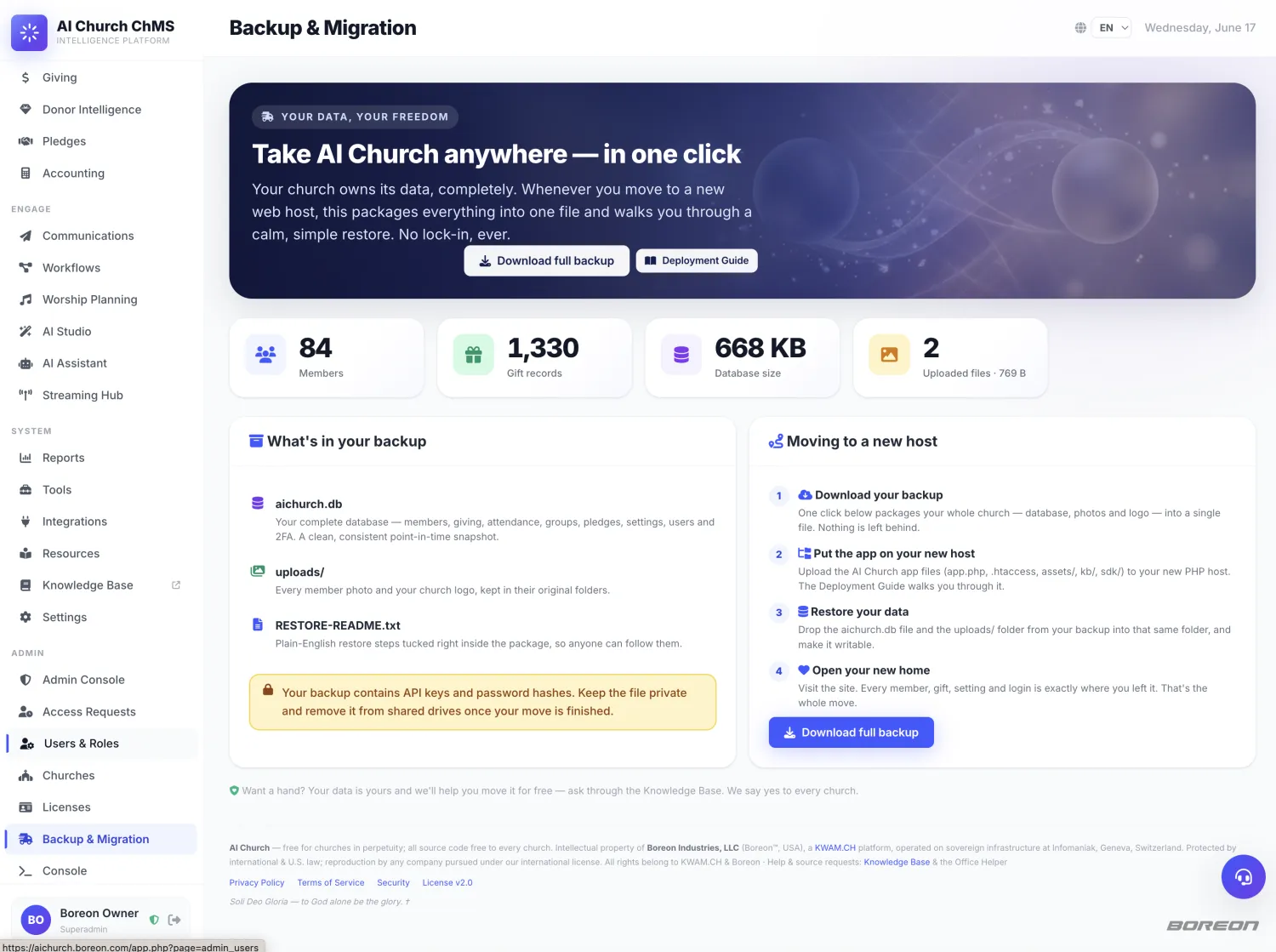 Backup & Migration