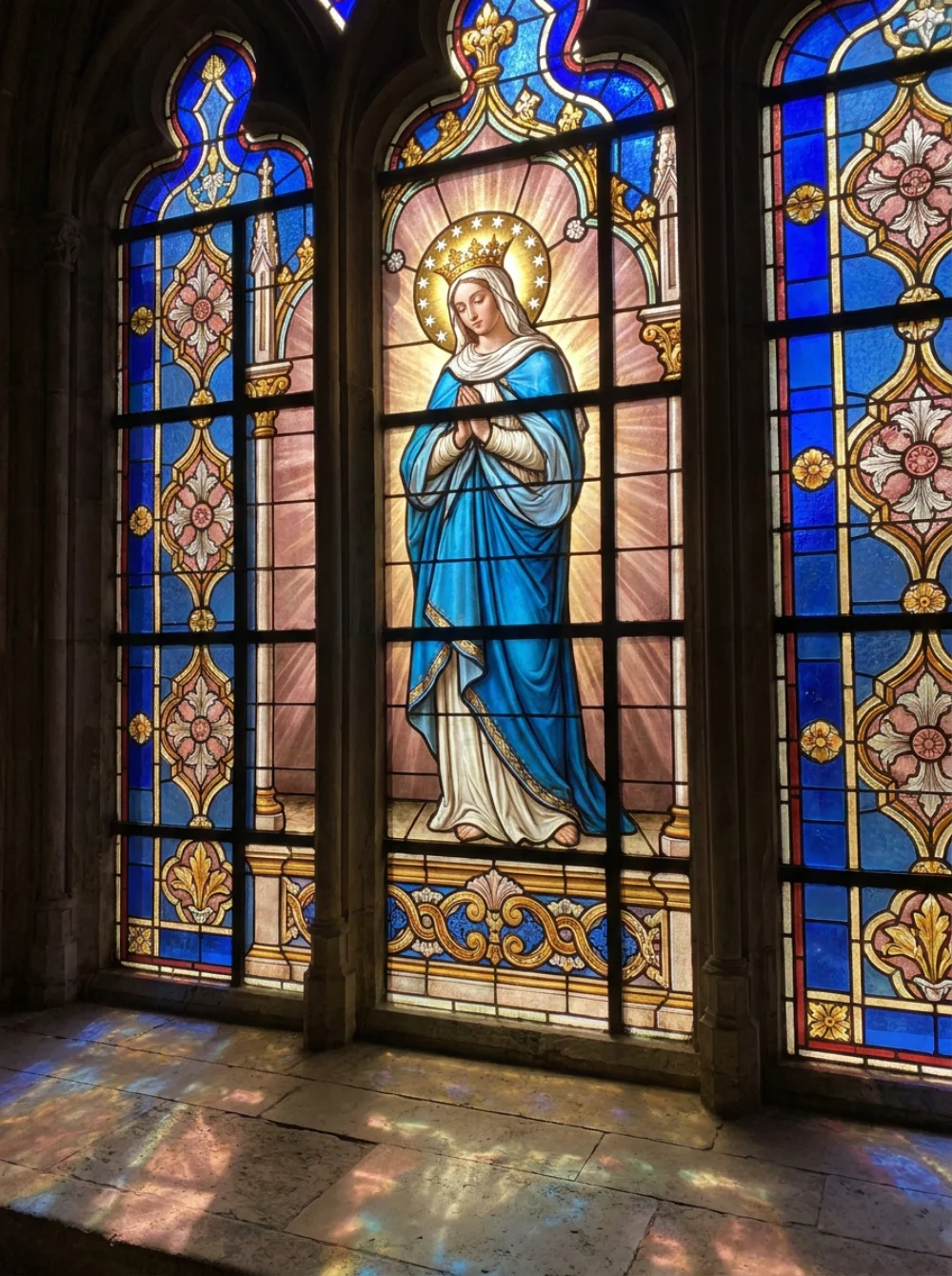 The Blessed Virgin Mary — stained glass